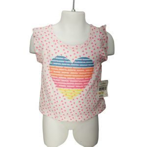 Swiggles White Heart Polka dot sleeveless 12 months blouse raised puff heart
